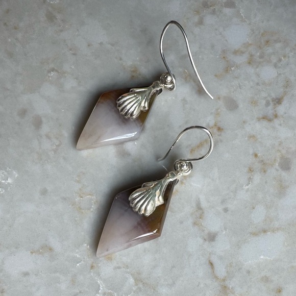 NWOT Sundance Sandy Dunes Earrings, Sandalwood Stone, Sterling Silver - Picture 2 of 6